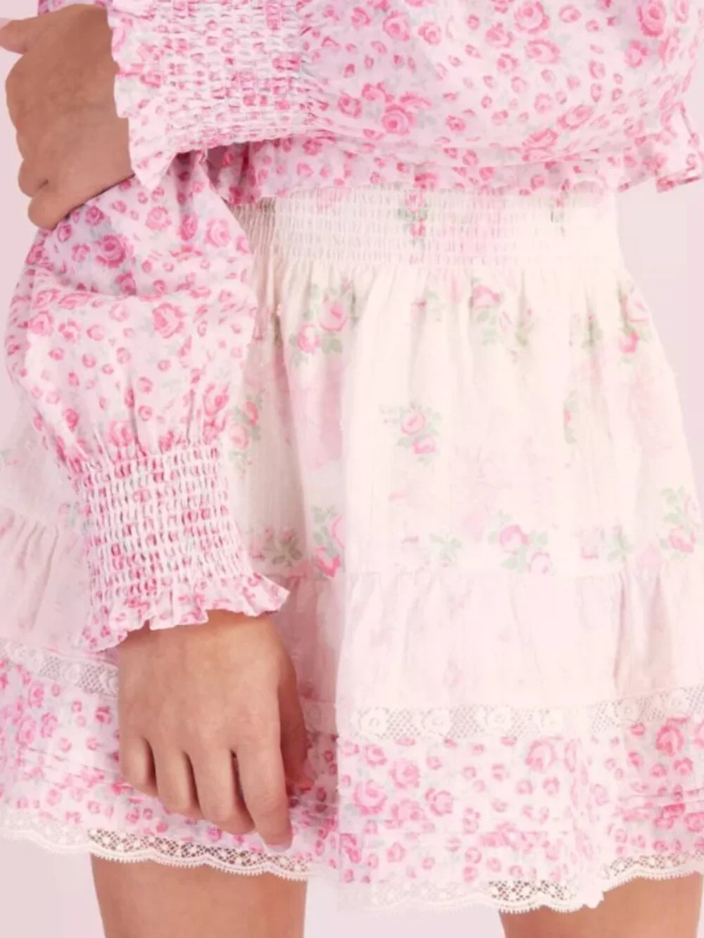 LoveShackFancy x Target Girls' Clara Blooming Bows Rose Pink Tiered Skirt Sz 16